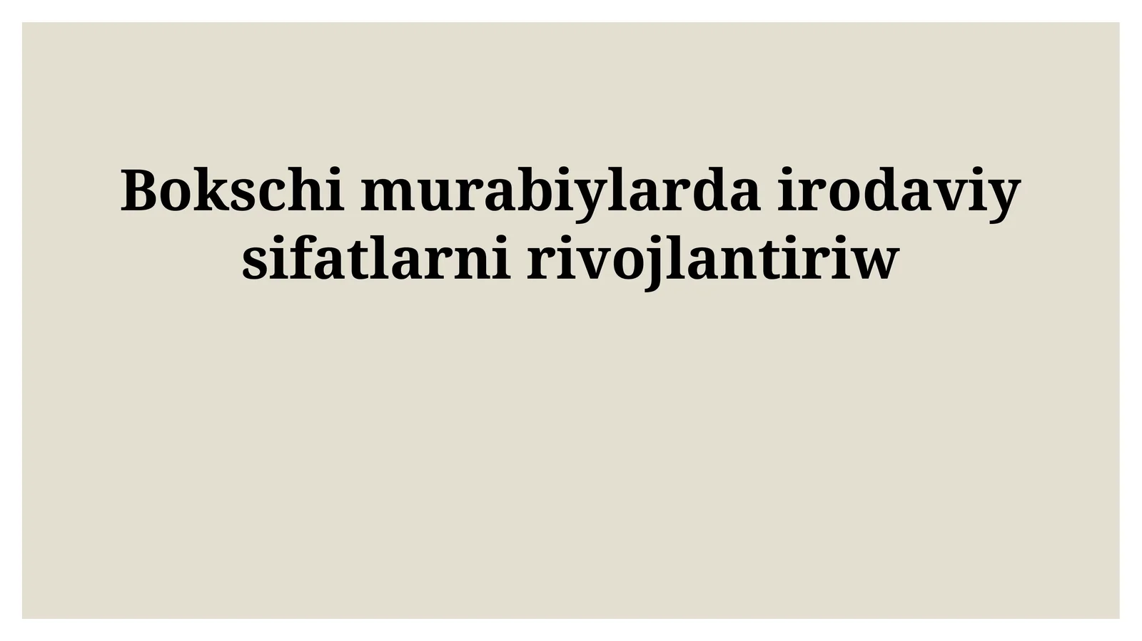 Iroda Sifatlarini Aniqlash