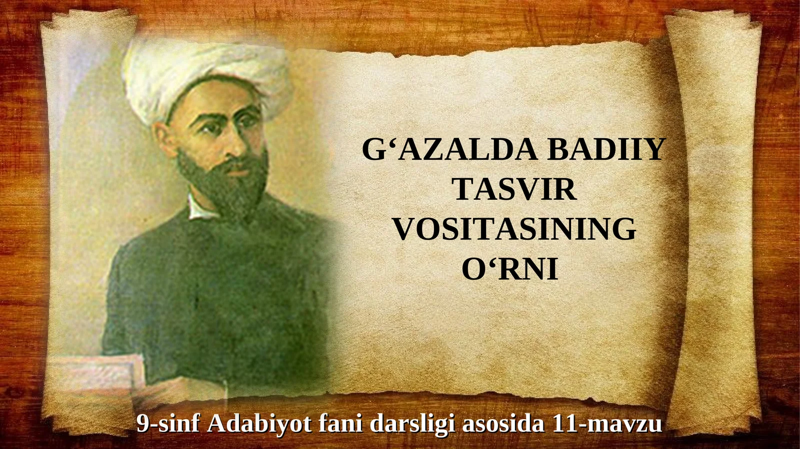 9-sinf G'azalda Badiiy tasvir vositasining o'rni