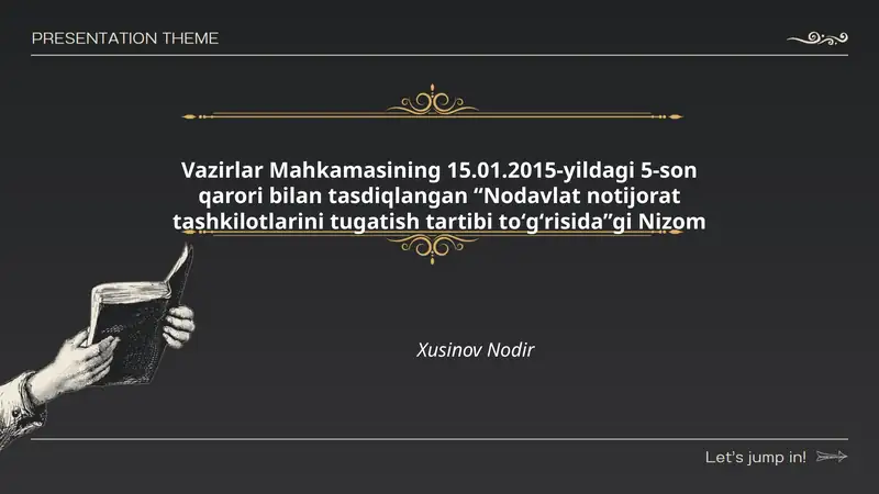 Nodavlat notijorat tashkilotlarini tugatish tartibi toʻgʻrisida