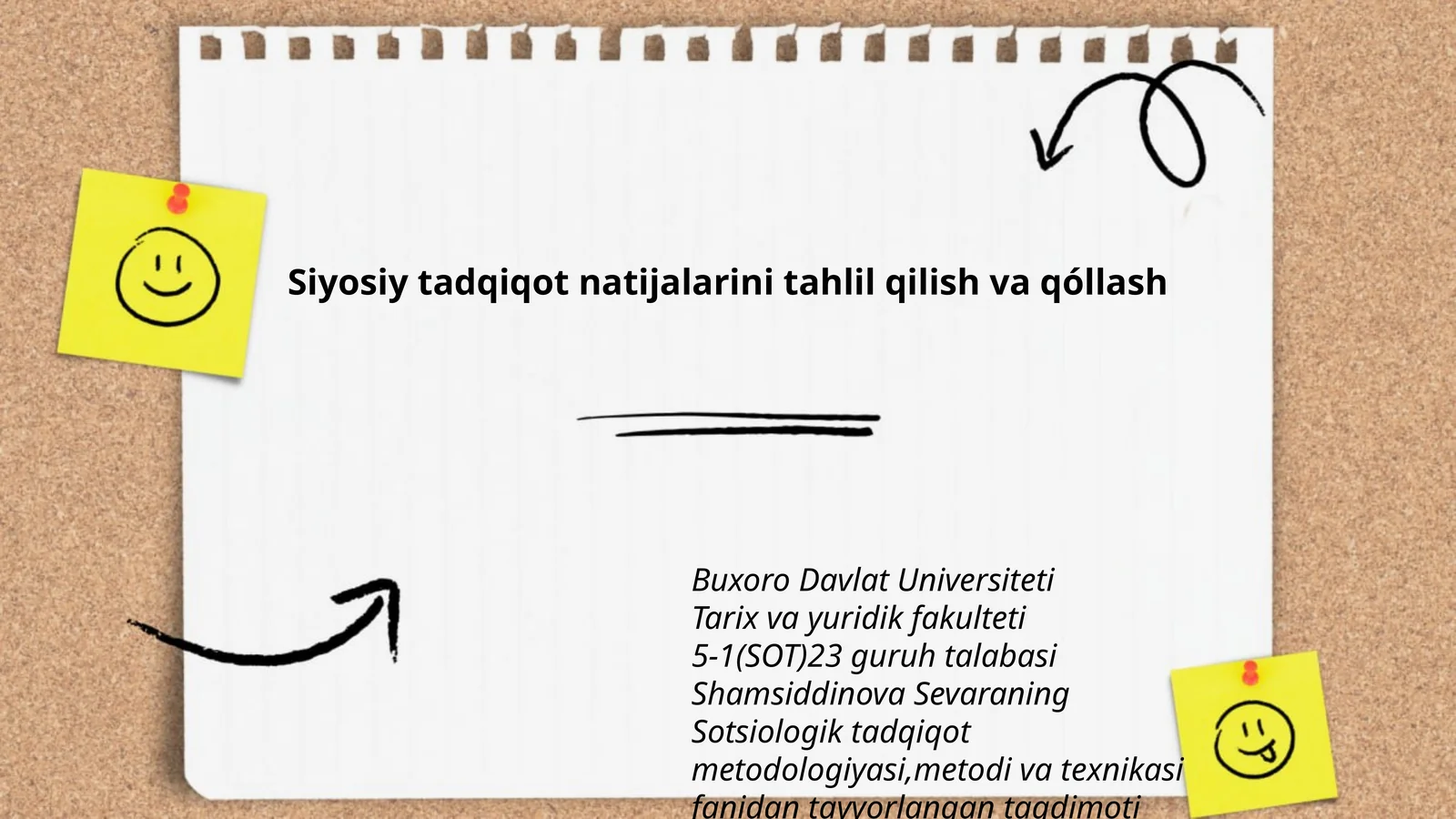 Siyosiy tadqiqot natijalarini tahlil qilish va qóllash