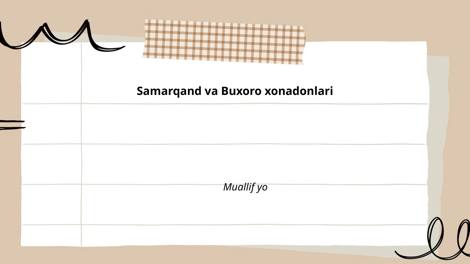 Samarqand va Buxoro xonadonlari