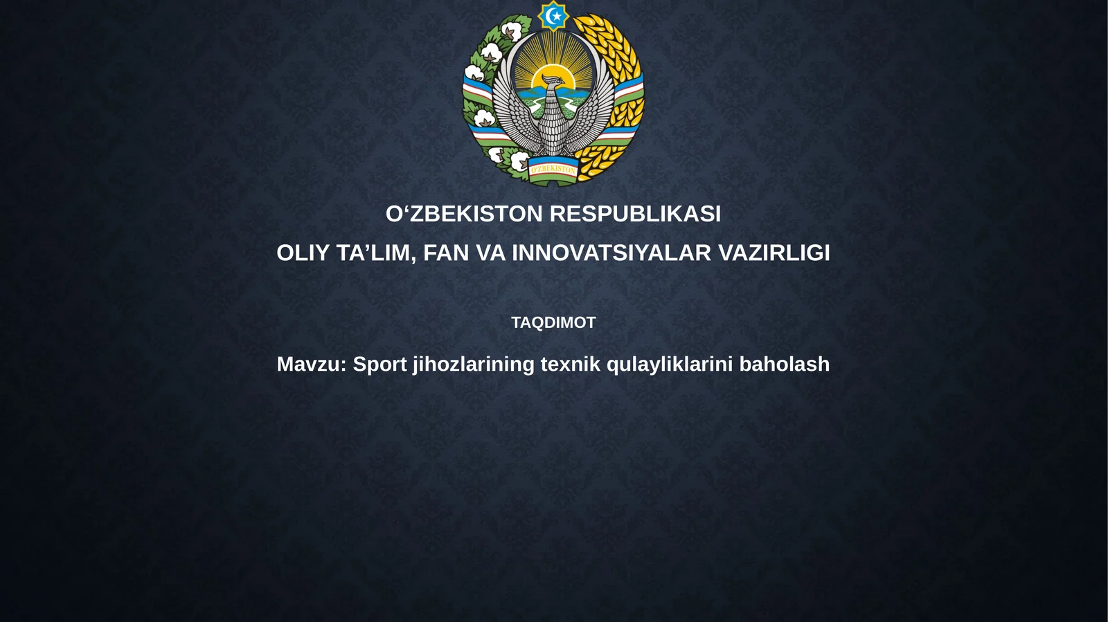 Sport anjomlarining texnik qulayligini baholash asoslari