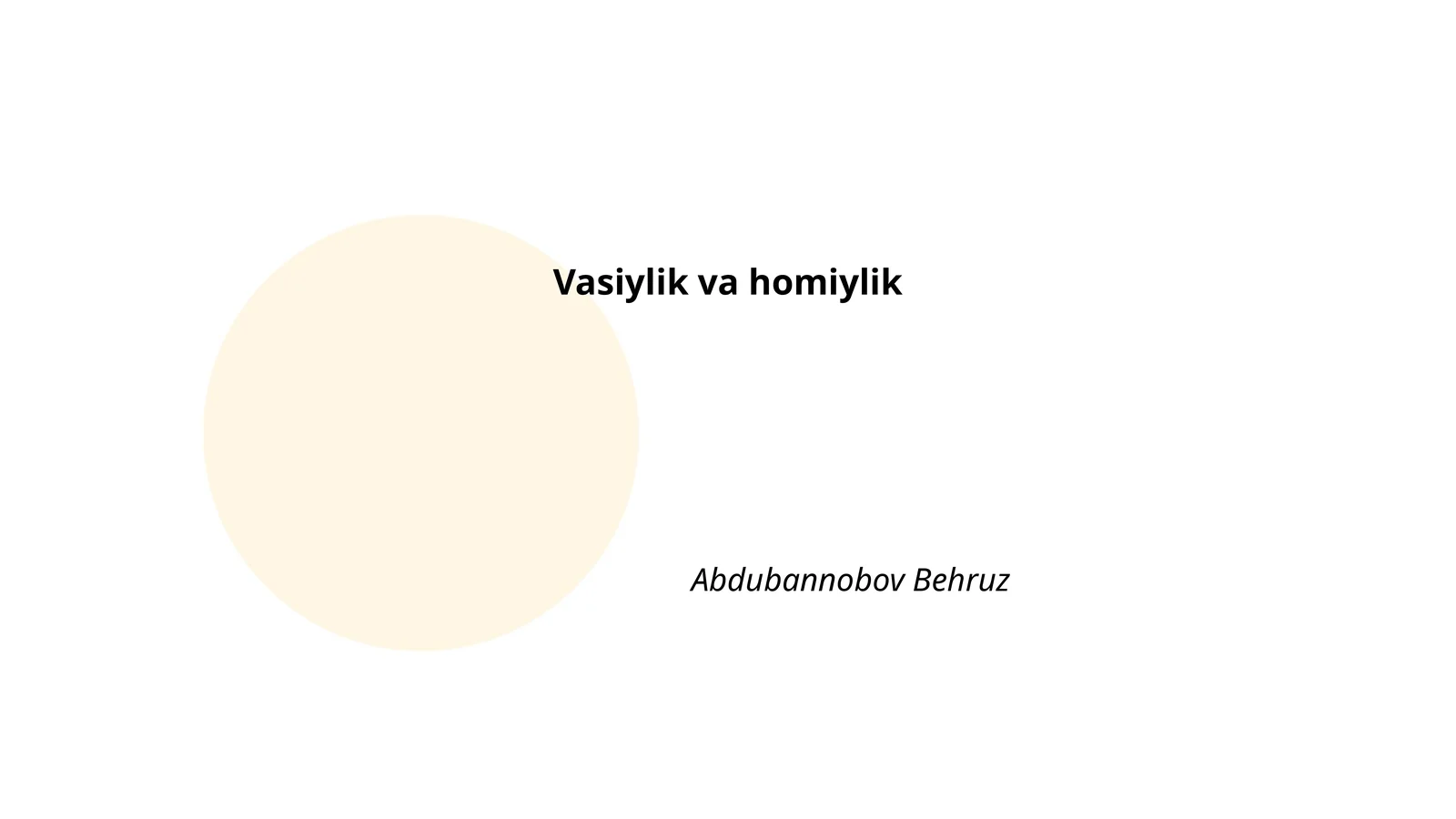 Vasiylik va homiylik