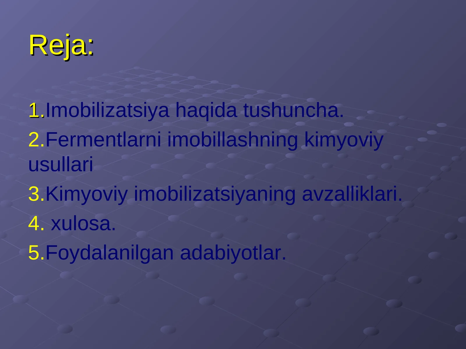 Fermentlarni imobillashning kimyoviy usullari