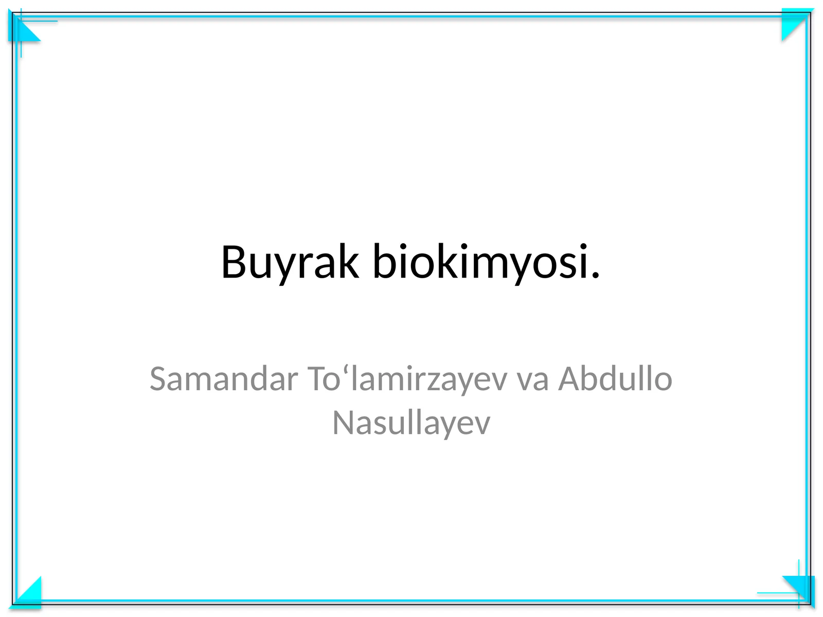 Buyrak biokimyosi
