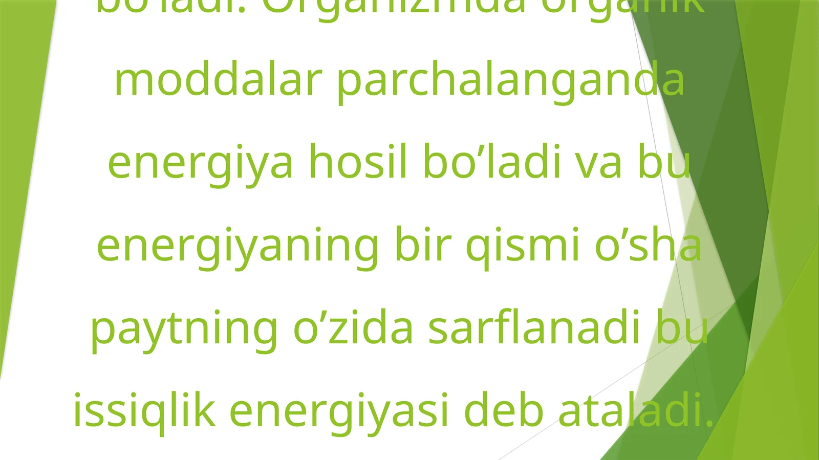 ORGANIZMDA ENERGIYA ALMASHINUVI VA ATF