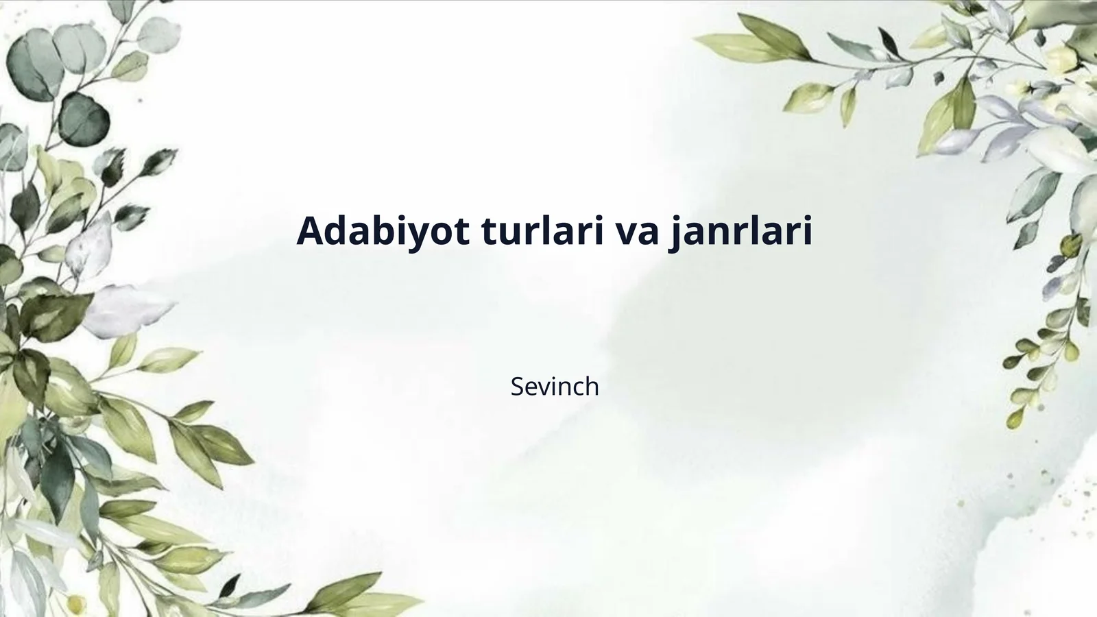 Adabiyot turlari va janrlari