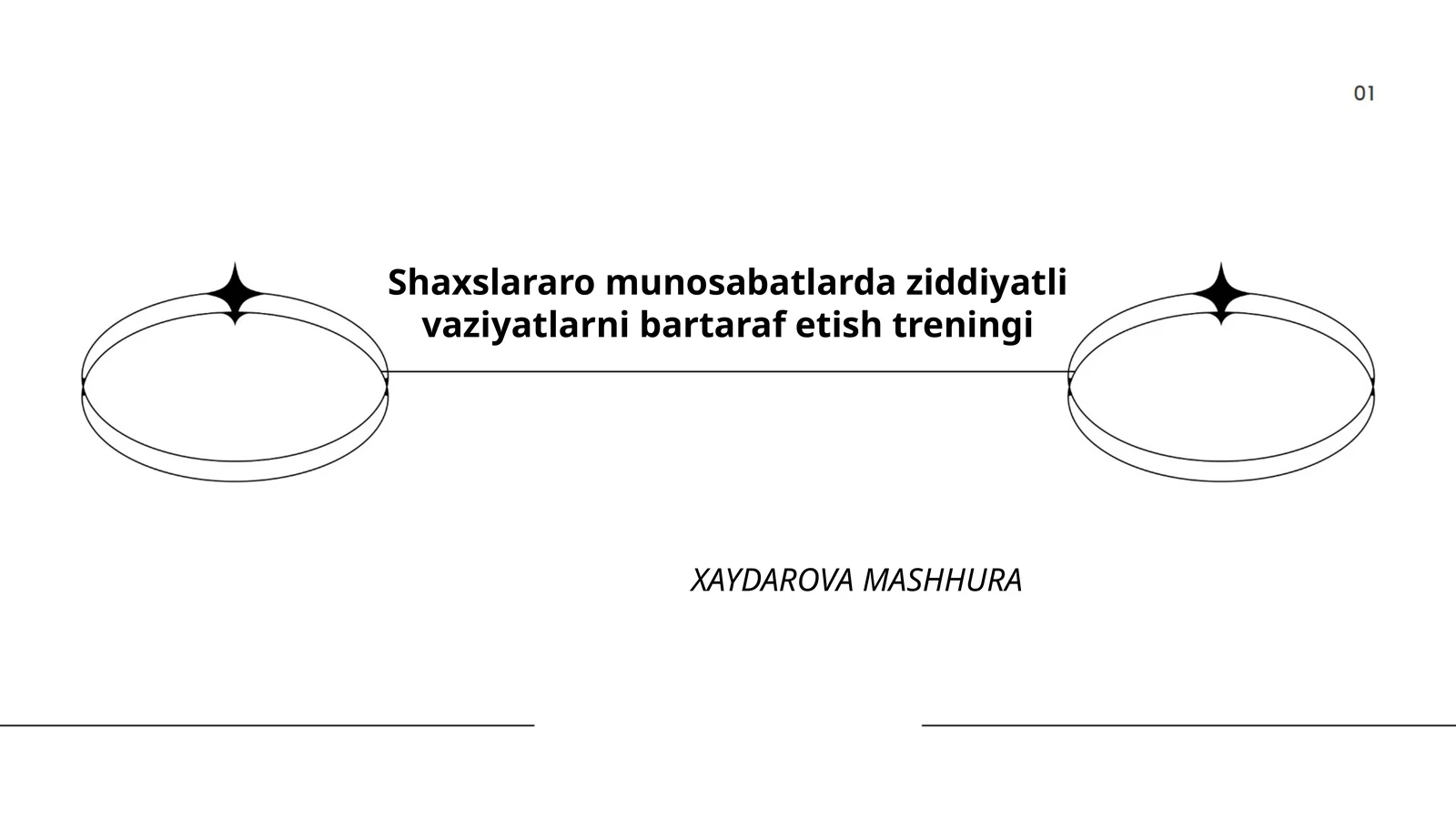 Shaxslararo munosabatlarda ziddiyatli vaziyatlarni bartaraf etish treningi