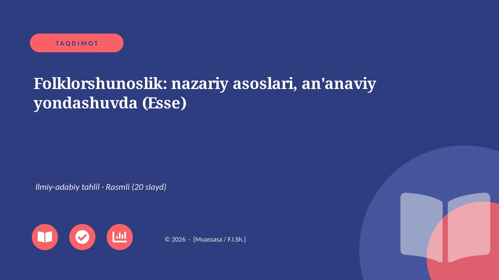 Folklorshunoslik: nazariy asoslari, an'anaviy yondashuvda (Esse)