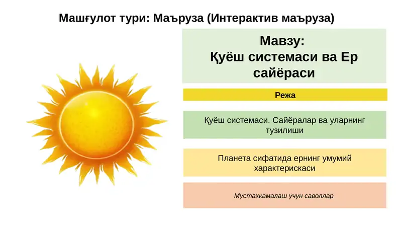 Қуёш системаси ва Ер сайёраси