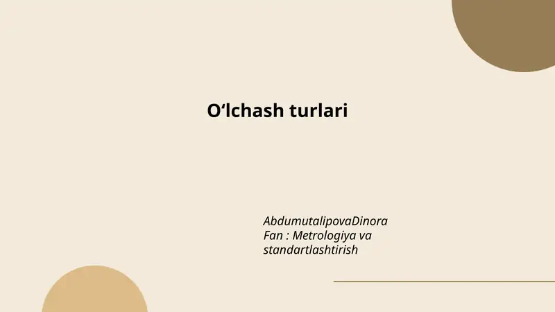 O‘lchash turlari