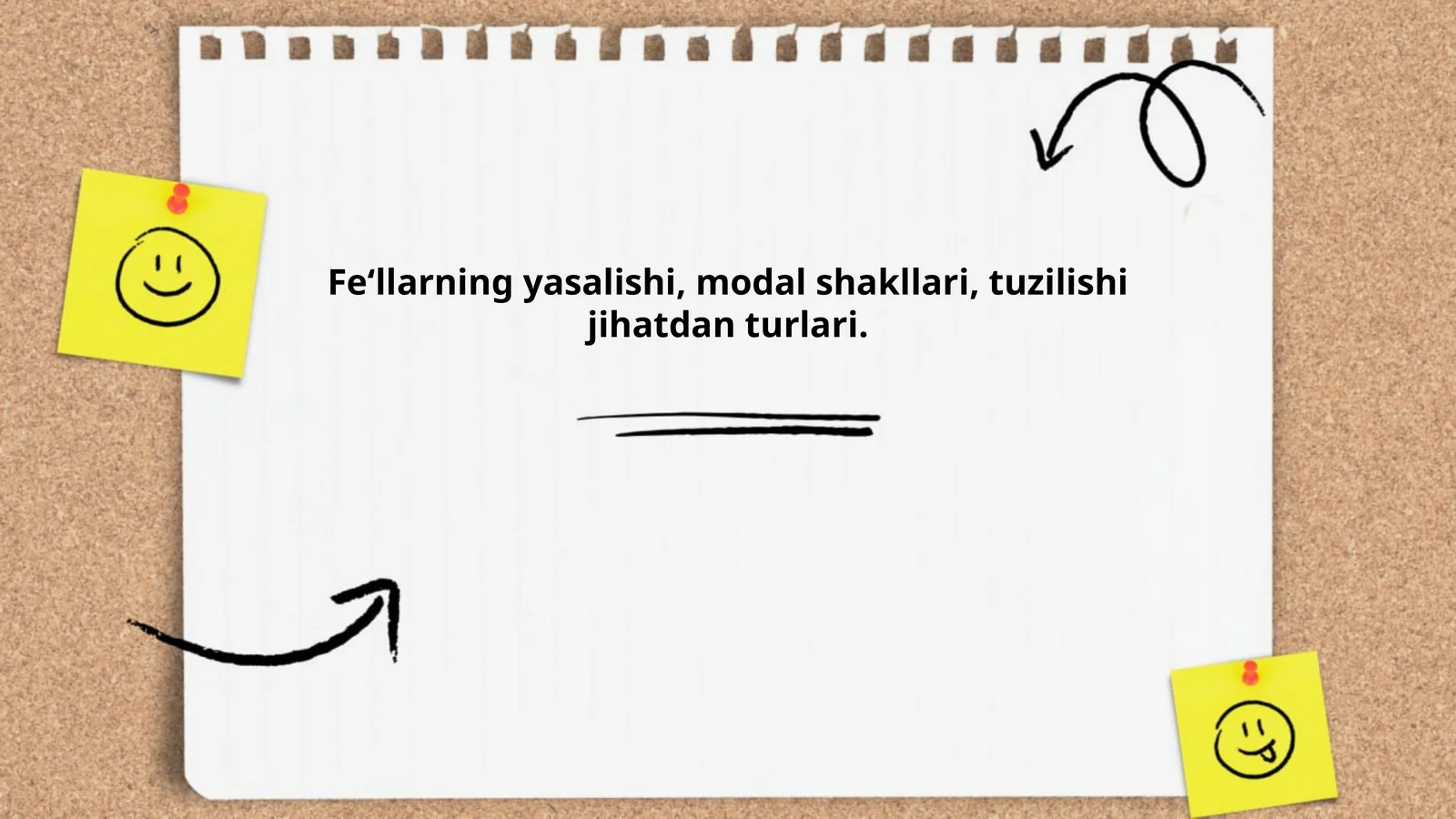 Fe‘llarning yasalishi, modal shakllari, tuzilishi jihatdan turlari