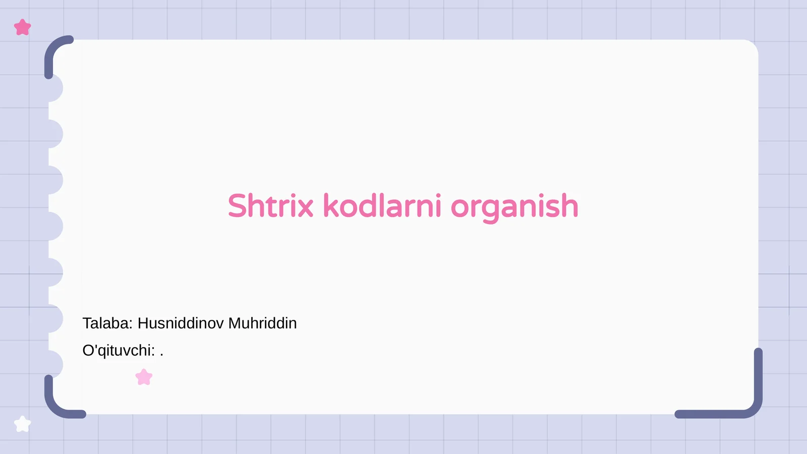Shtrix kodlarni organish