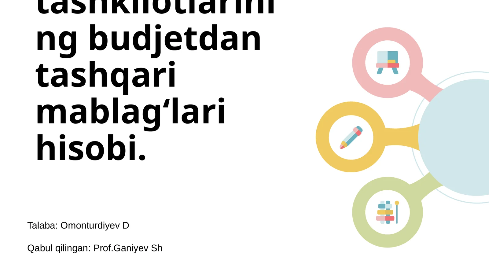 Budjet tashkilotlarining budjetdan tashqari mablag‘lari hisobi