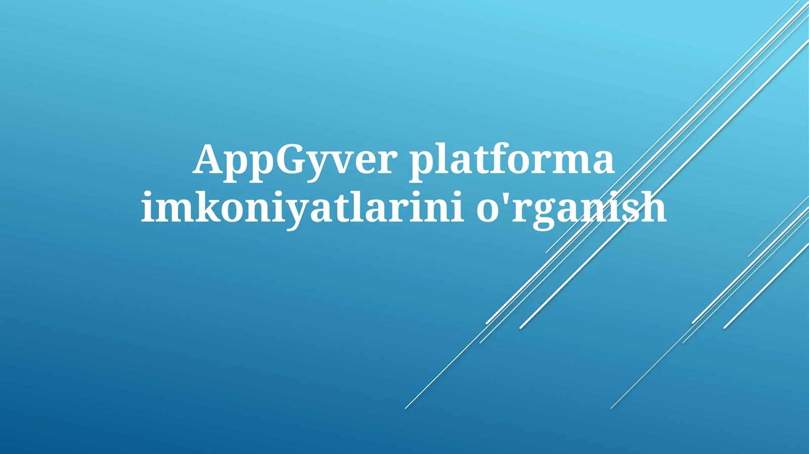 AppGyver Platformi