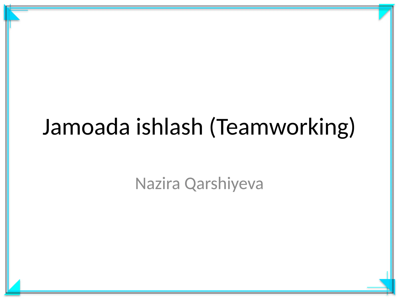 Jamoada ishlash (Teamworking)
