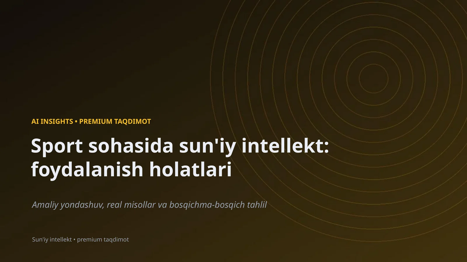 Sport sohasida sun'iy intellekt