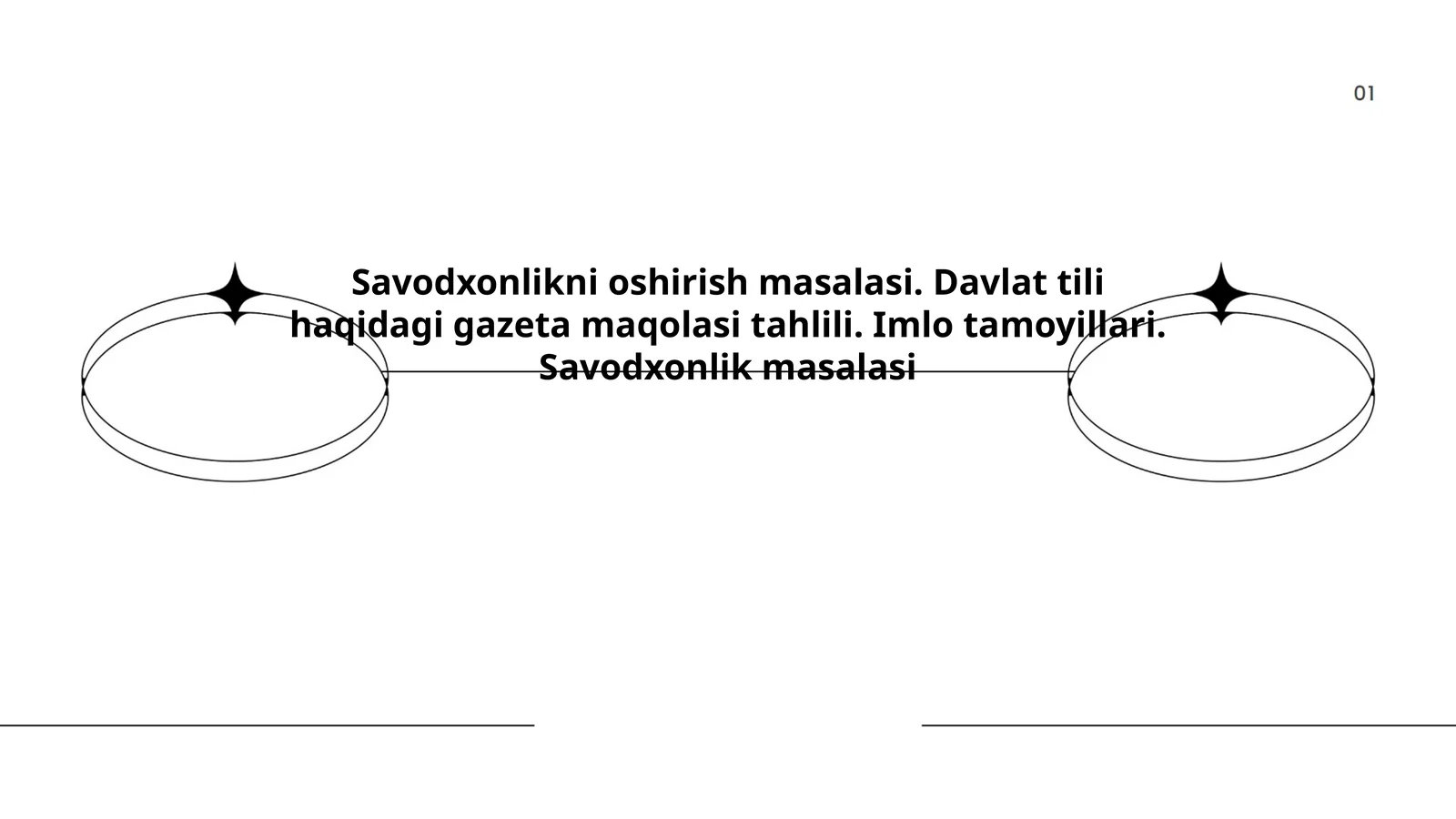 Savodxonlikni oshirish masalasi. Davlat tili haqidagi gazeta maqolasi tahlili. Imlo tamoyillari. Savodxonlik masalasi