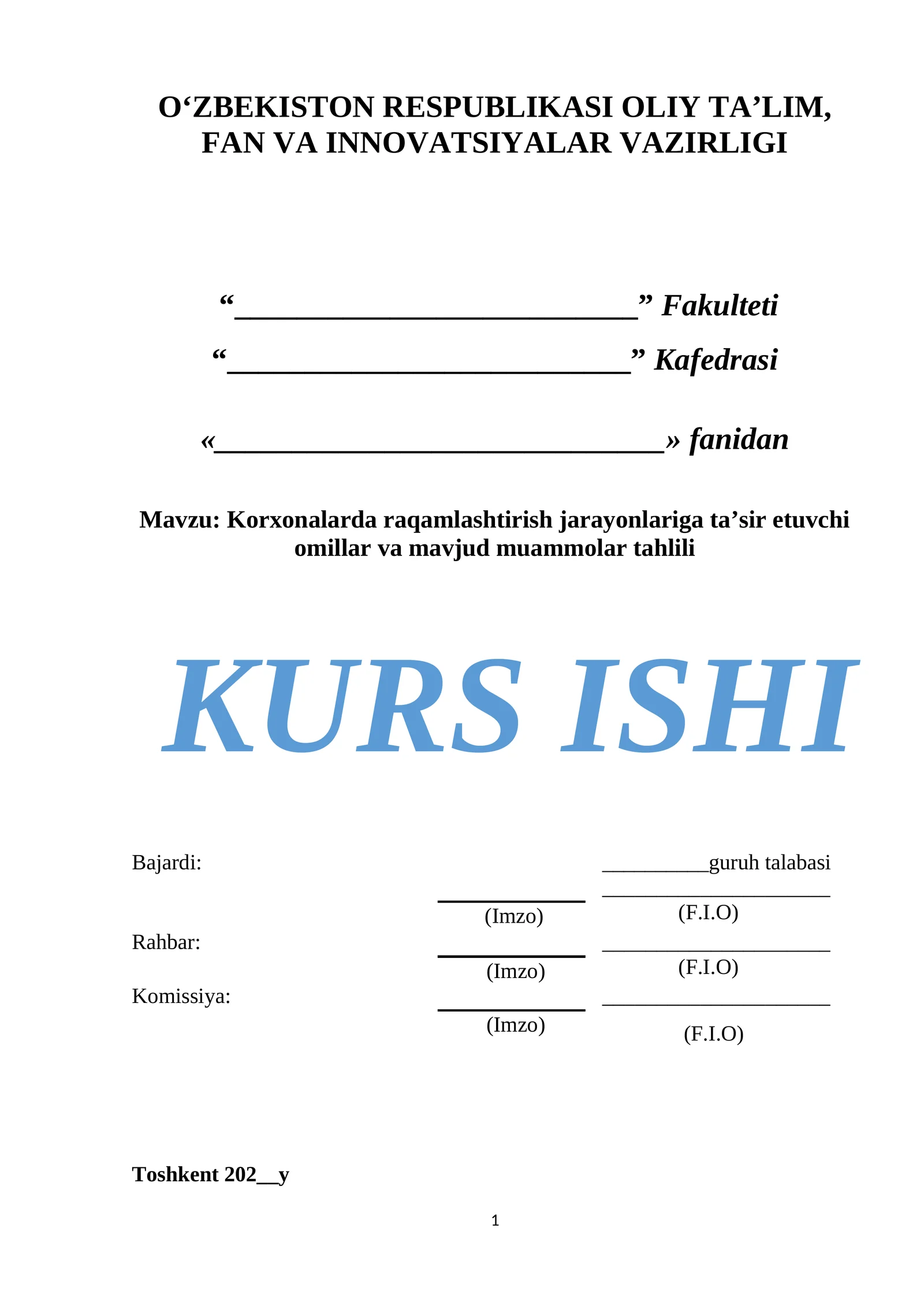 Korxonalarda raqamlashtirish jarayonlariga ta’sir etuvchi omillar va mavjud muammolar tahlili