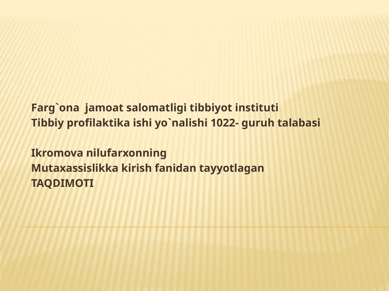 Ovqatlanish gigiyenasi haqida umumiy tushuncha