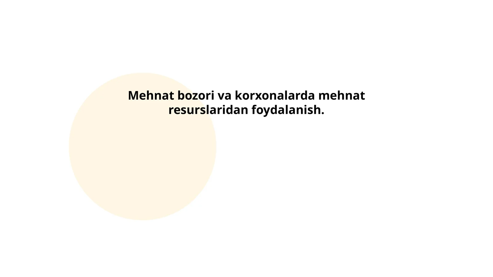 Mehnat bozori va korxonalarda mehnat resurslaridan foydalanish