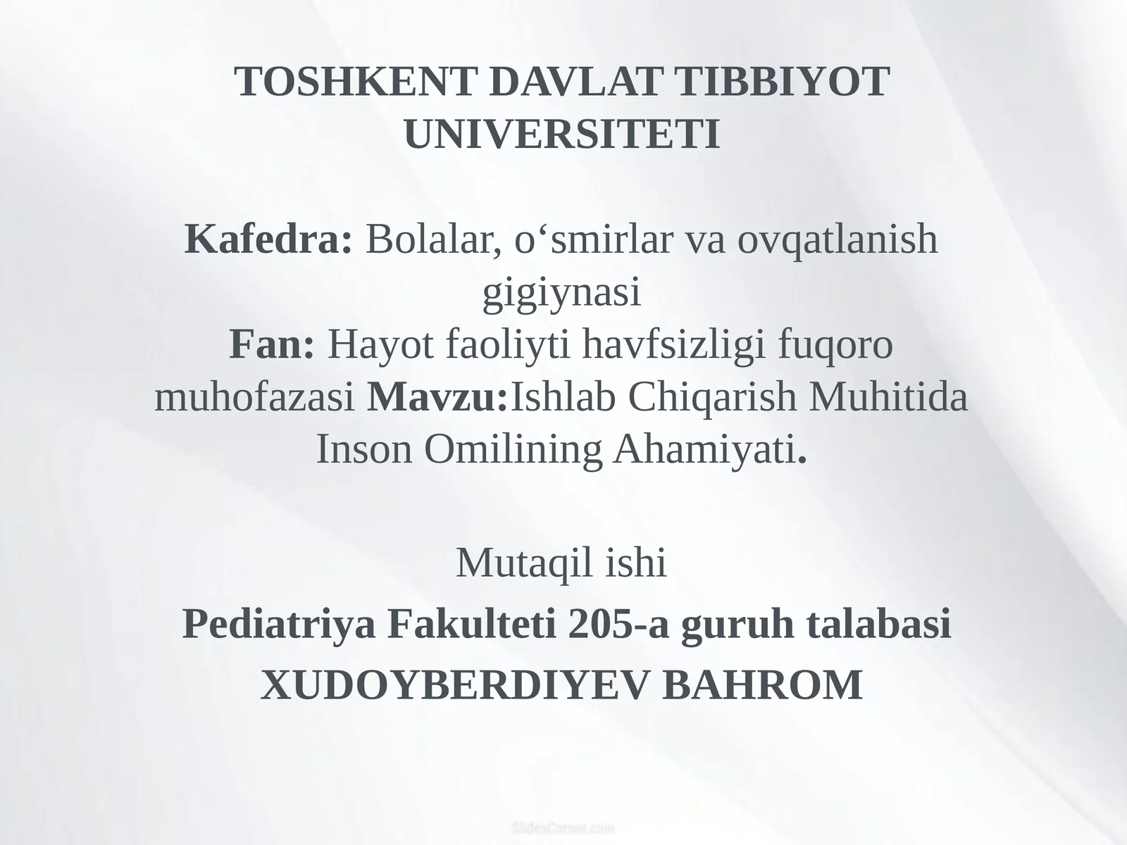 Ishlab Chiqarish Muhitida Inson Omilining Ahamiyati