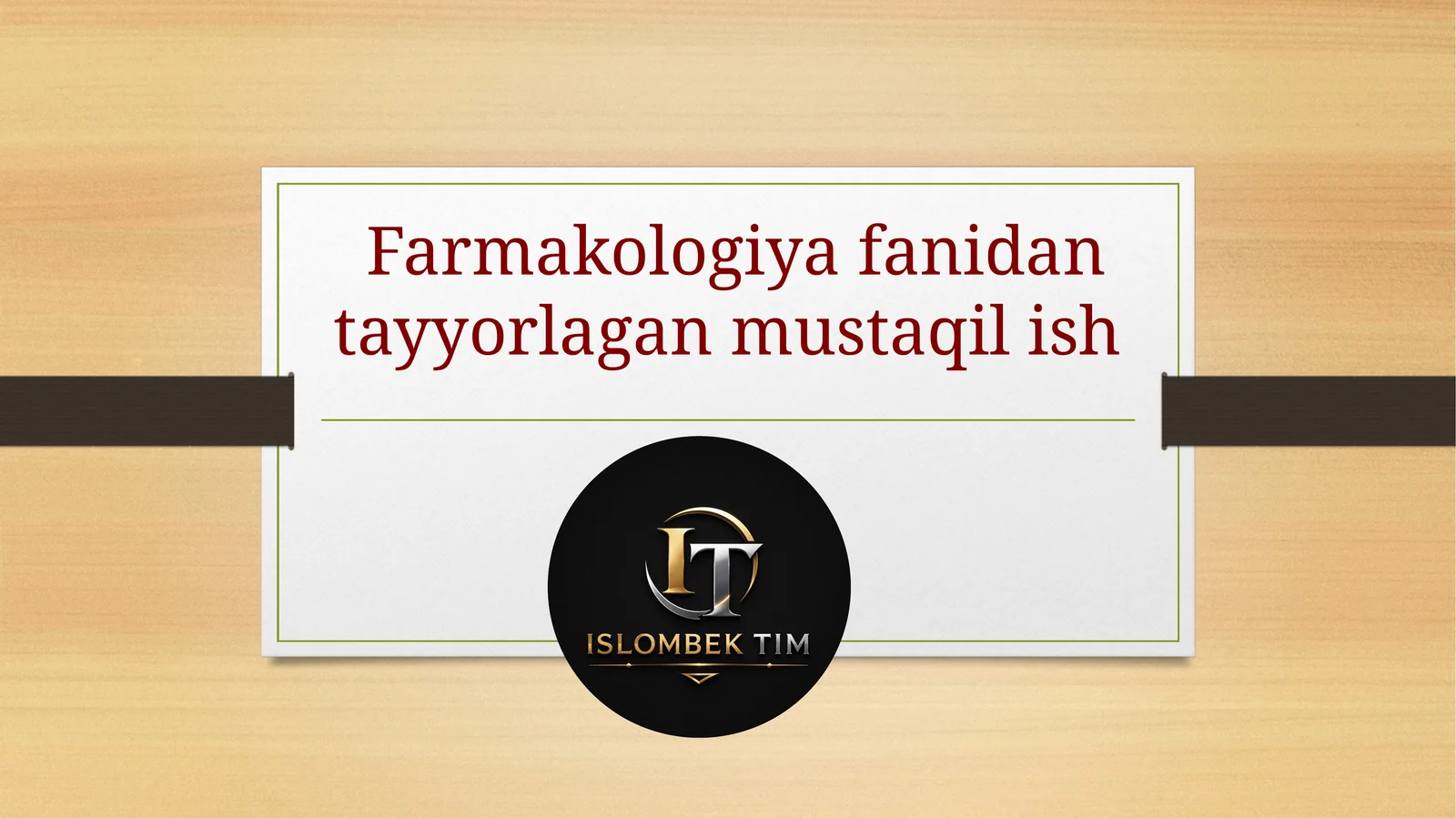 Farmakologiya fanidan tayyorlagan mustaqil ish