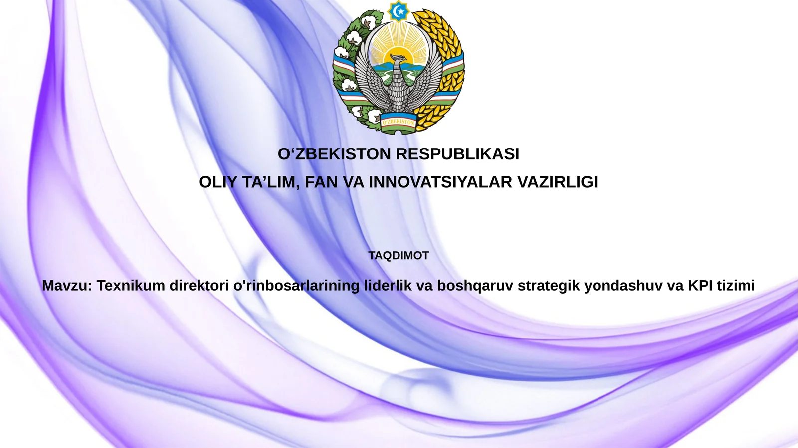 Texnikum direktorio'rinbosarlariningliderlikvaboshqaruvstrategikyondashuvvaKPItizimi