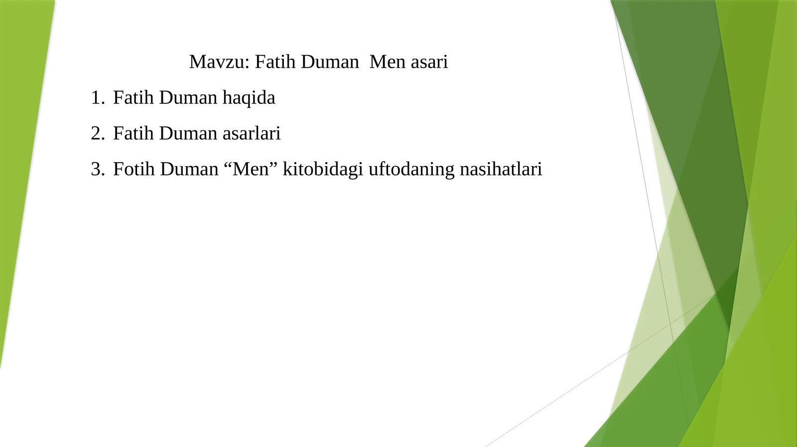 Fatih Duman  Men asari