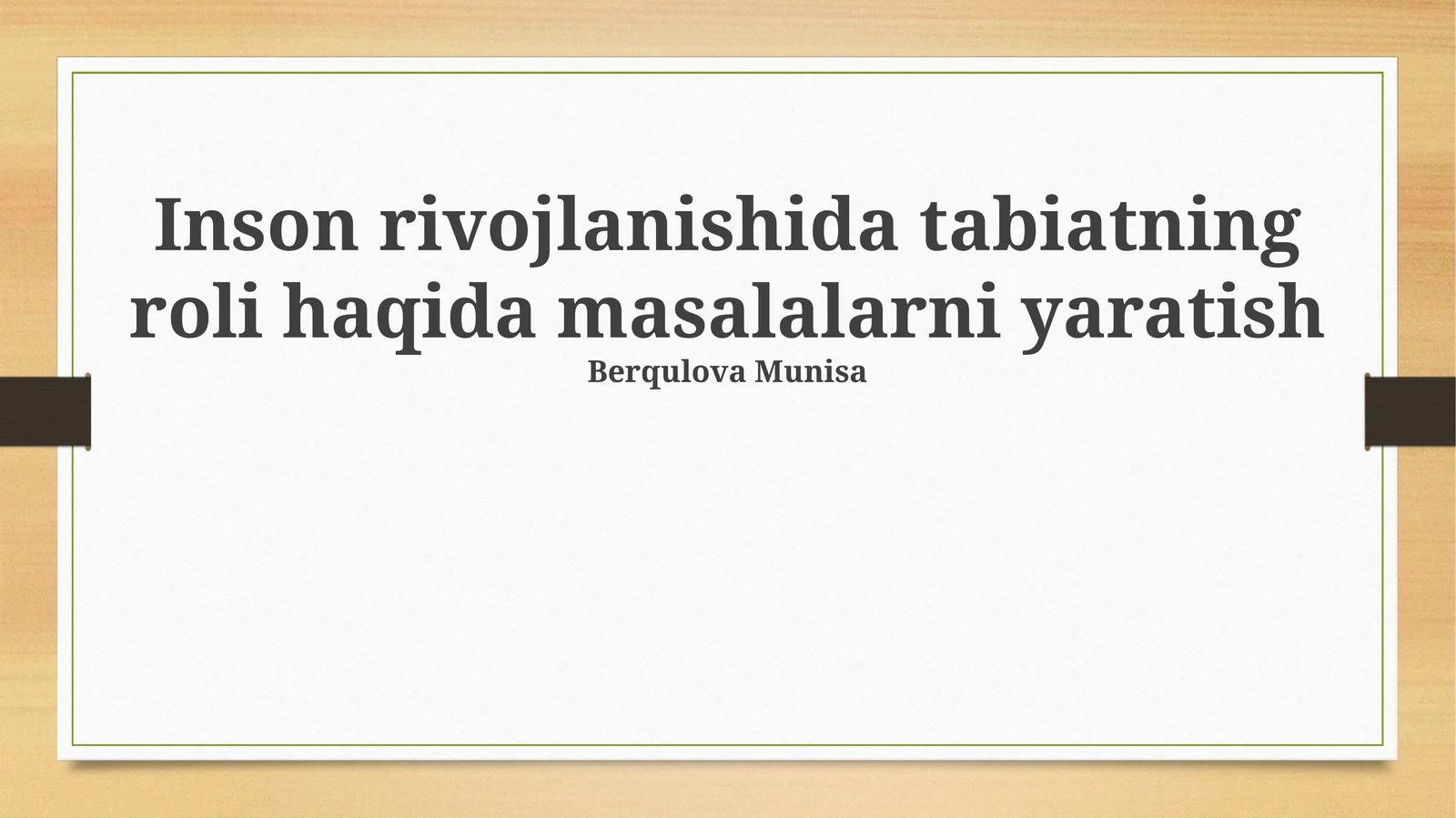 Tabiat va inson evolyutsiyasi: Biologik va psixologik bog‘liqlik
