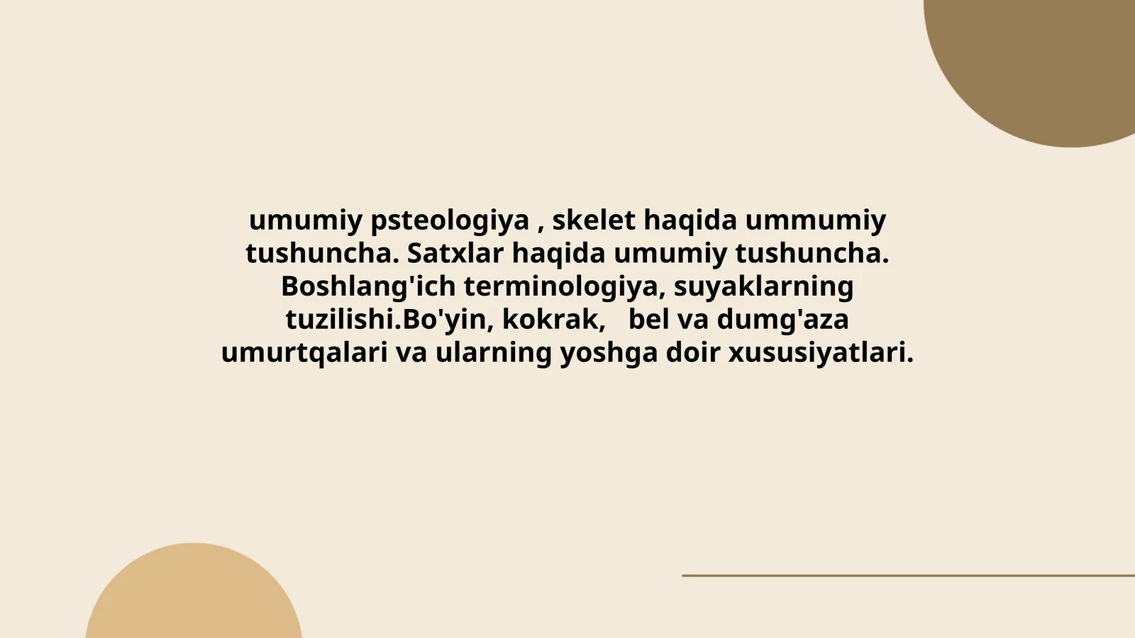 Umumiy Psteologiya