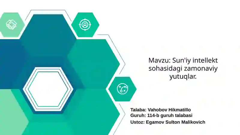 Suniy intellekt sohasidagi zamonaviy yutuqlar