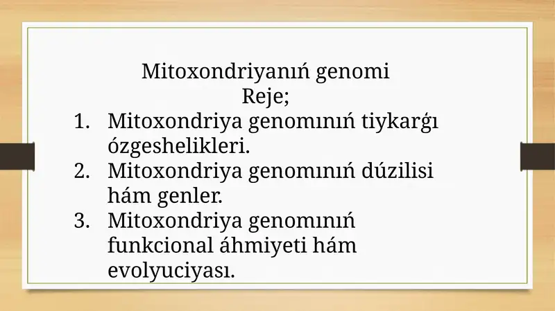 Mitokondriya genomining evolyutsiyalari