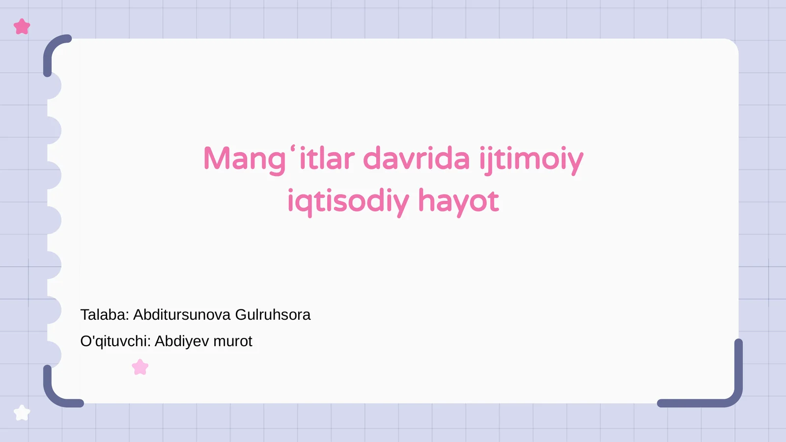 Mangʻitlar davrida ijtimoiy iqtisodiy hayot