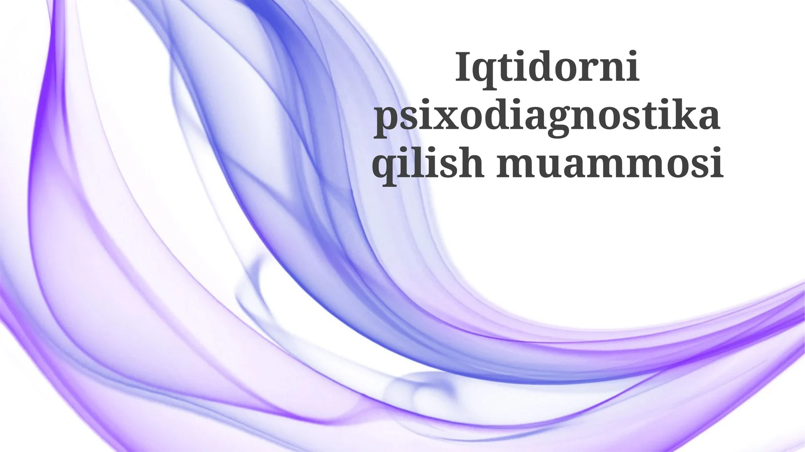 Iqtidornipsixodiagnostikaqilishmuammosi
