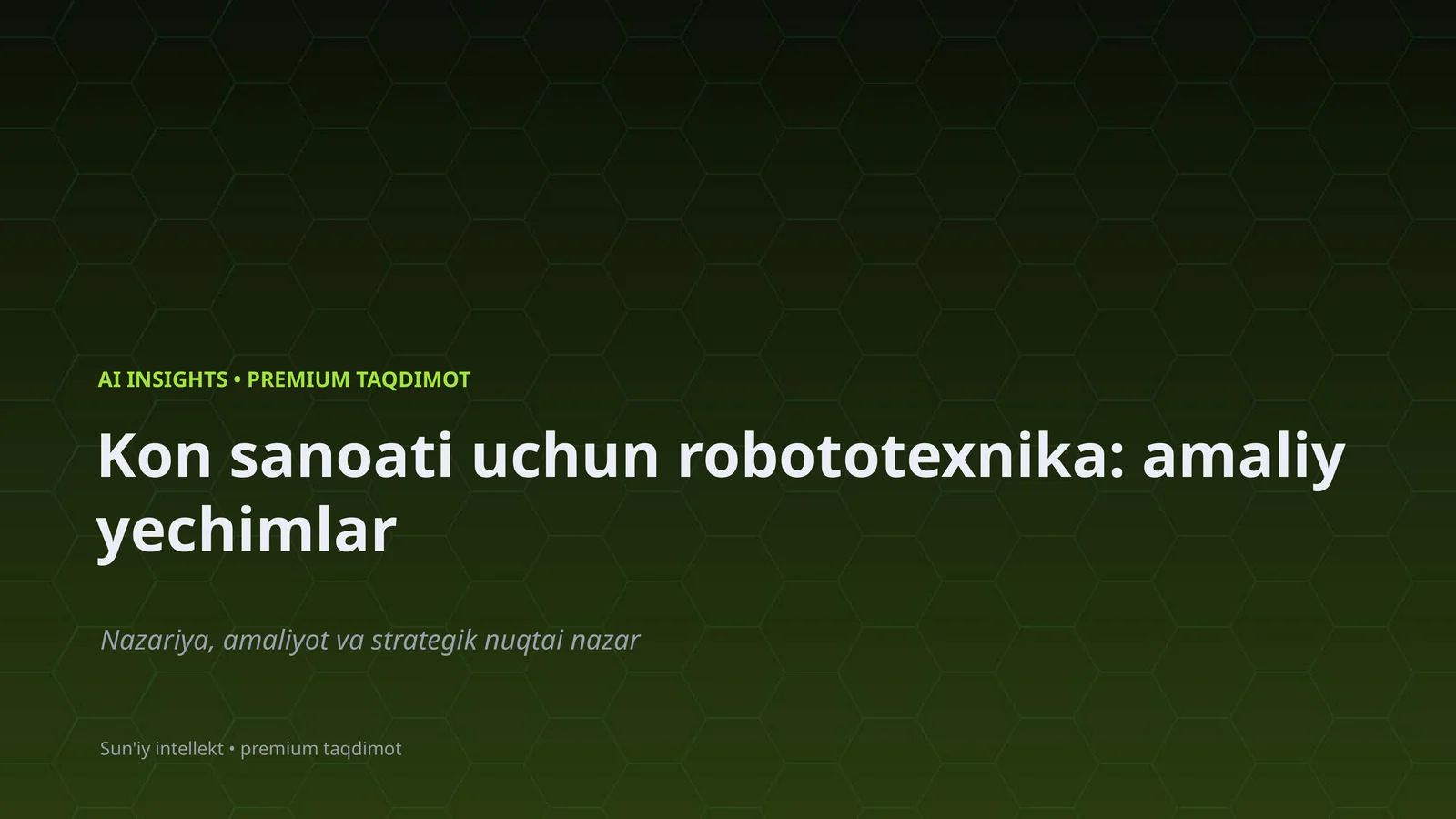 Robototexnika va AI sensor va aktuator