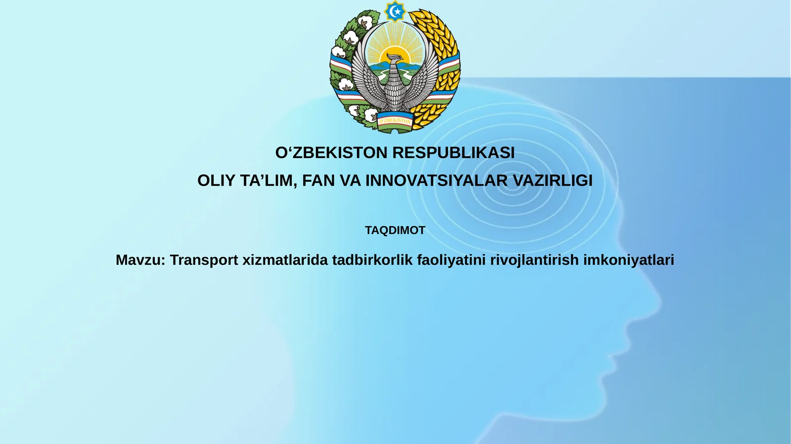 Transportxizmatlaridatadbirkorlikfaoliyatinirivojlantirish