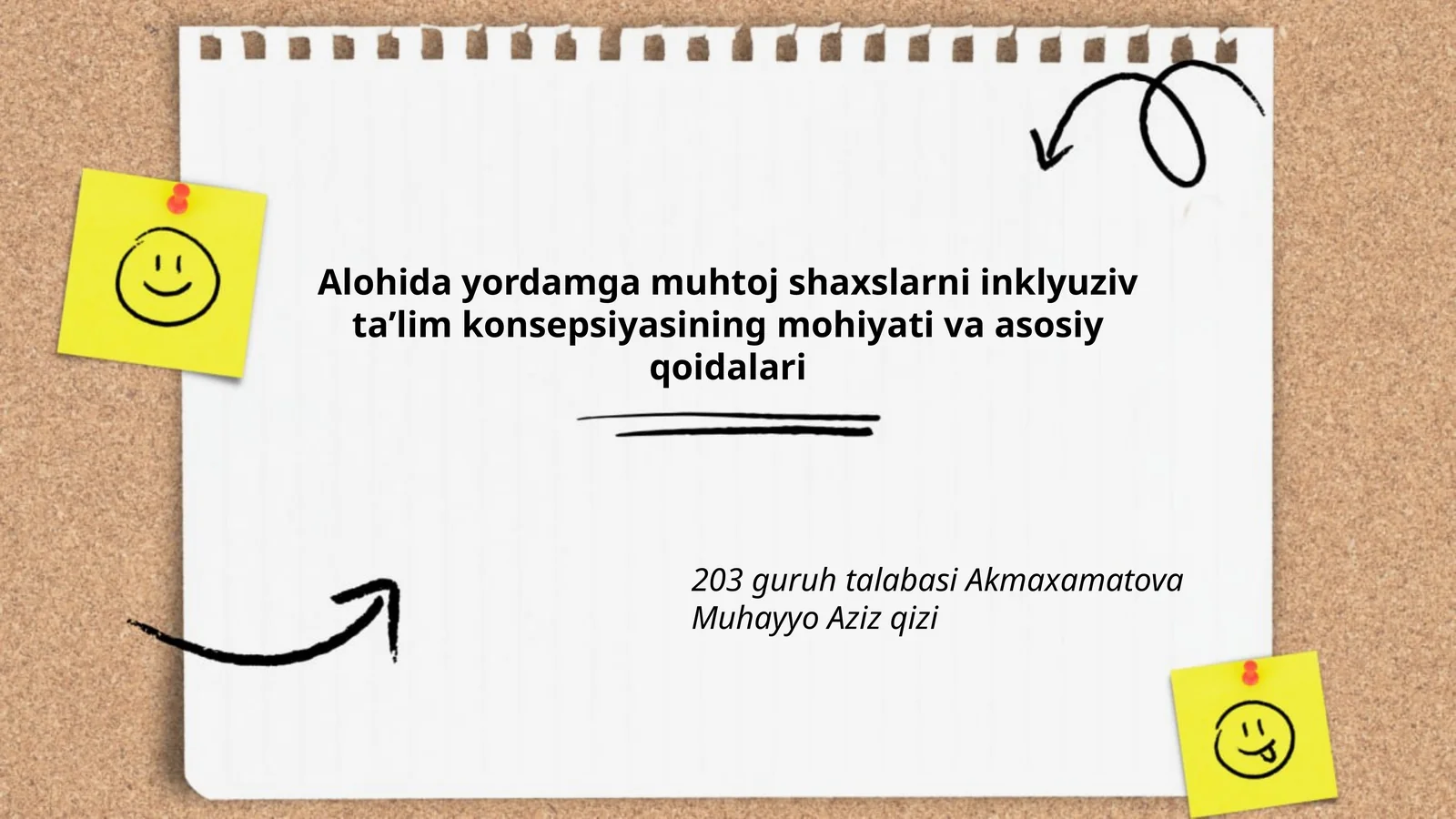 Alohida yordamga muhtoj shaxslarni inklyuziv taʼlim konsepsiyasining mohiyati va asosiy qoidalari