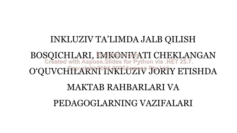 Inkluziv ta’limda jalb qilish bosqichlari