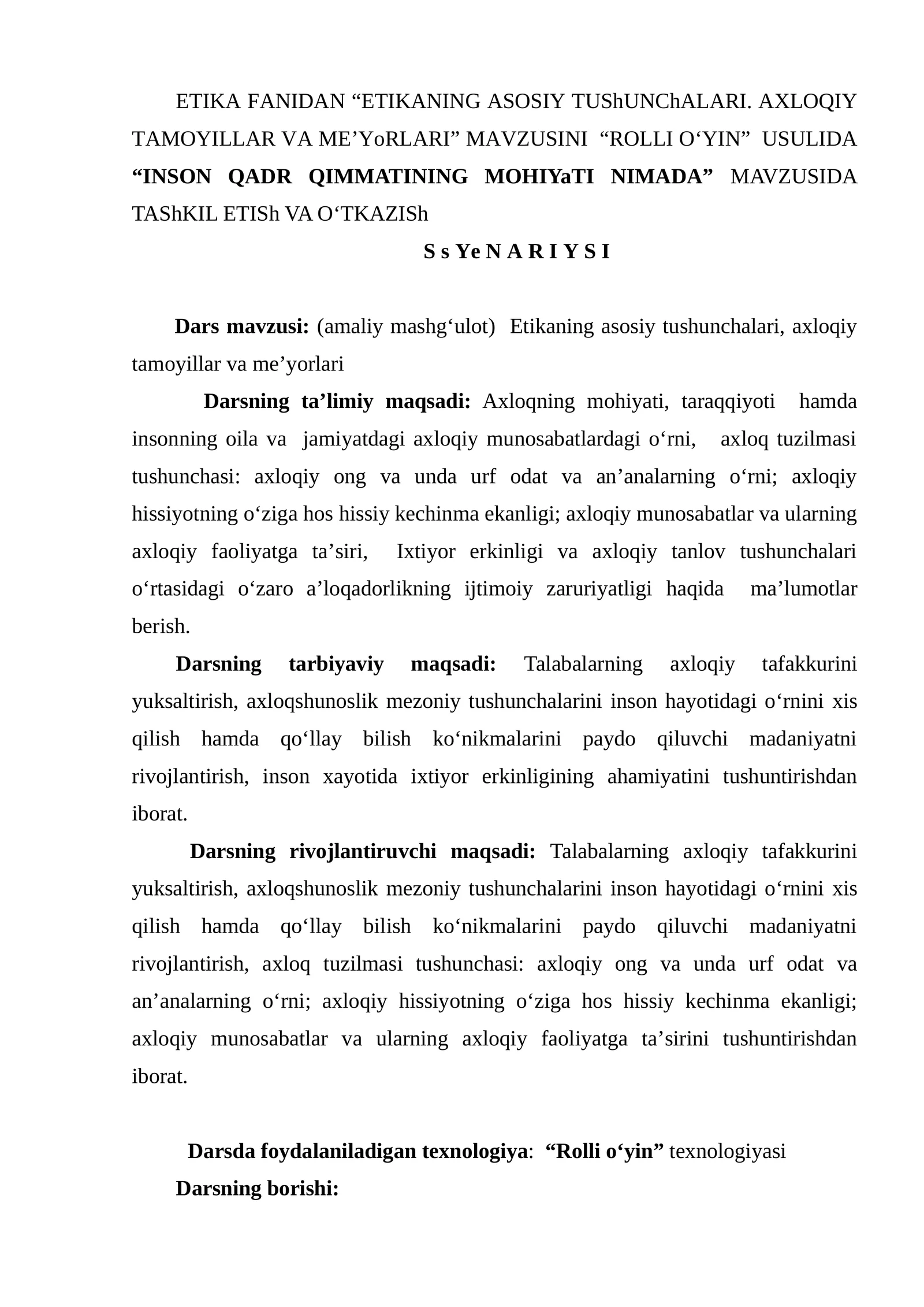 Etikaning Asosiy Tushunchalari va Me'rasi