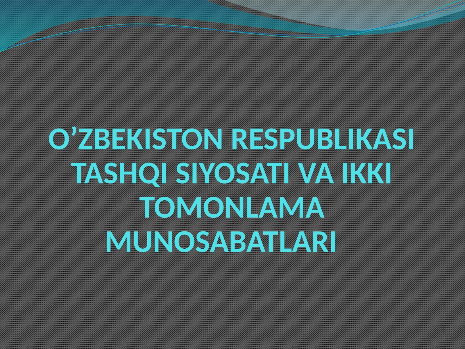 O’ZBEKISTON RESPUBLIKASINING YEROSTIDA AMALDAGI MENDELEYEV DAVRIY TIZIMINING BARCHA ELEMENTLARI MAVJUD