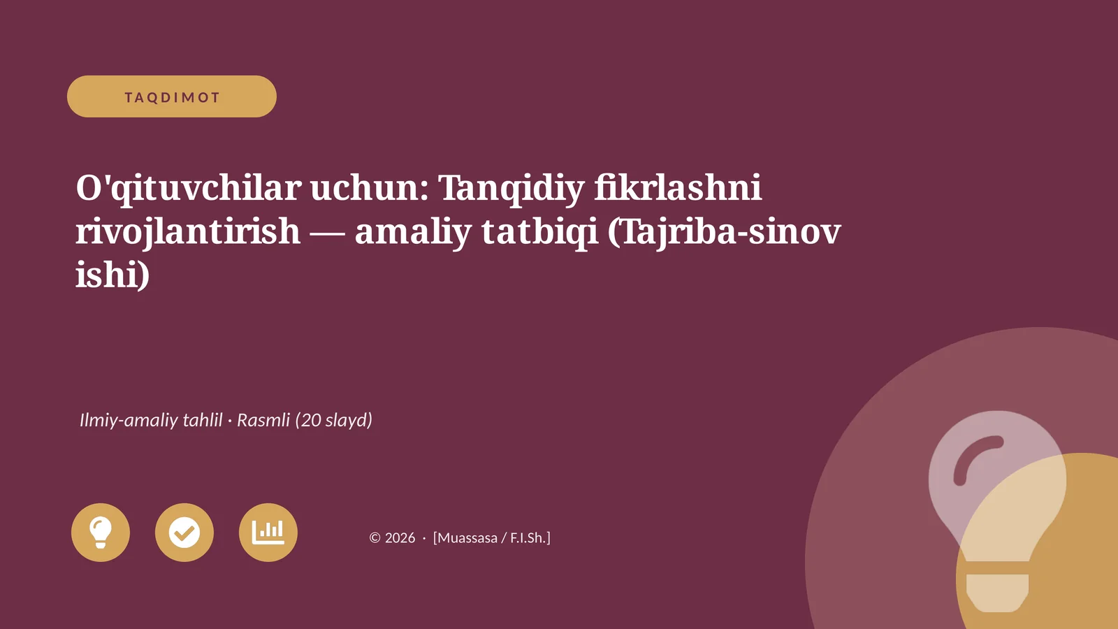 Tanqidiy fikrlashni rivojlantirish