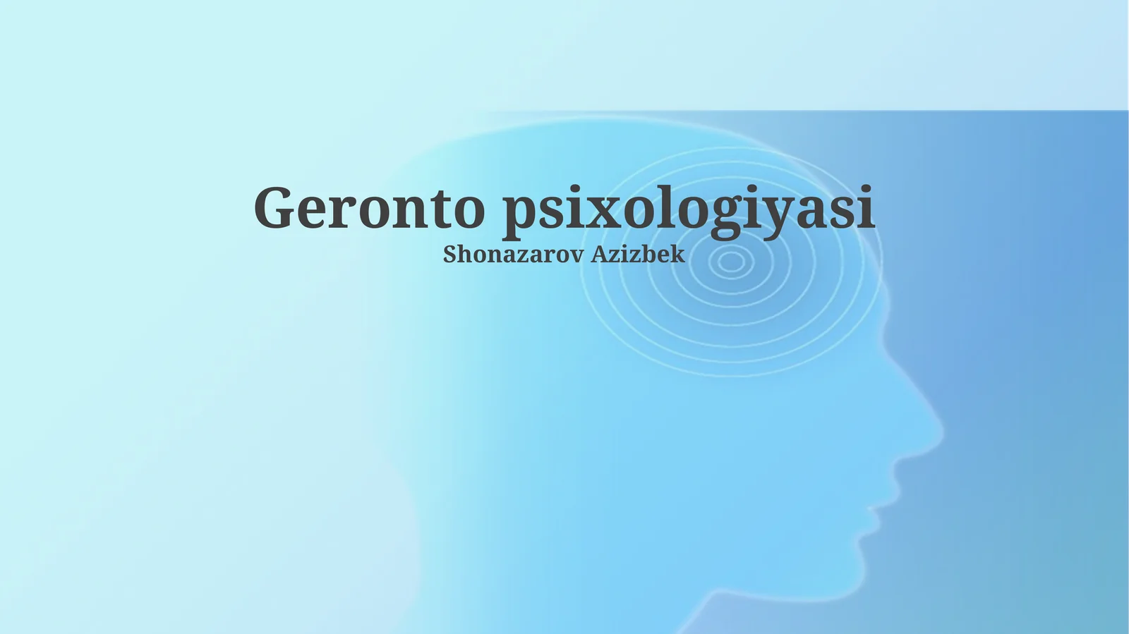 Geronto psixologiyasi