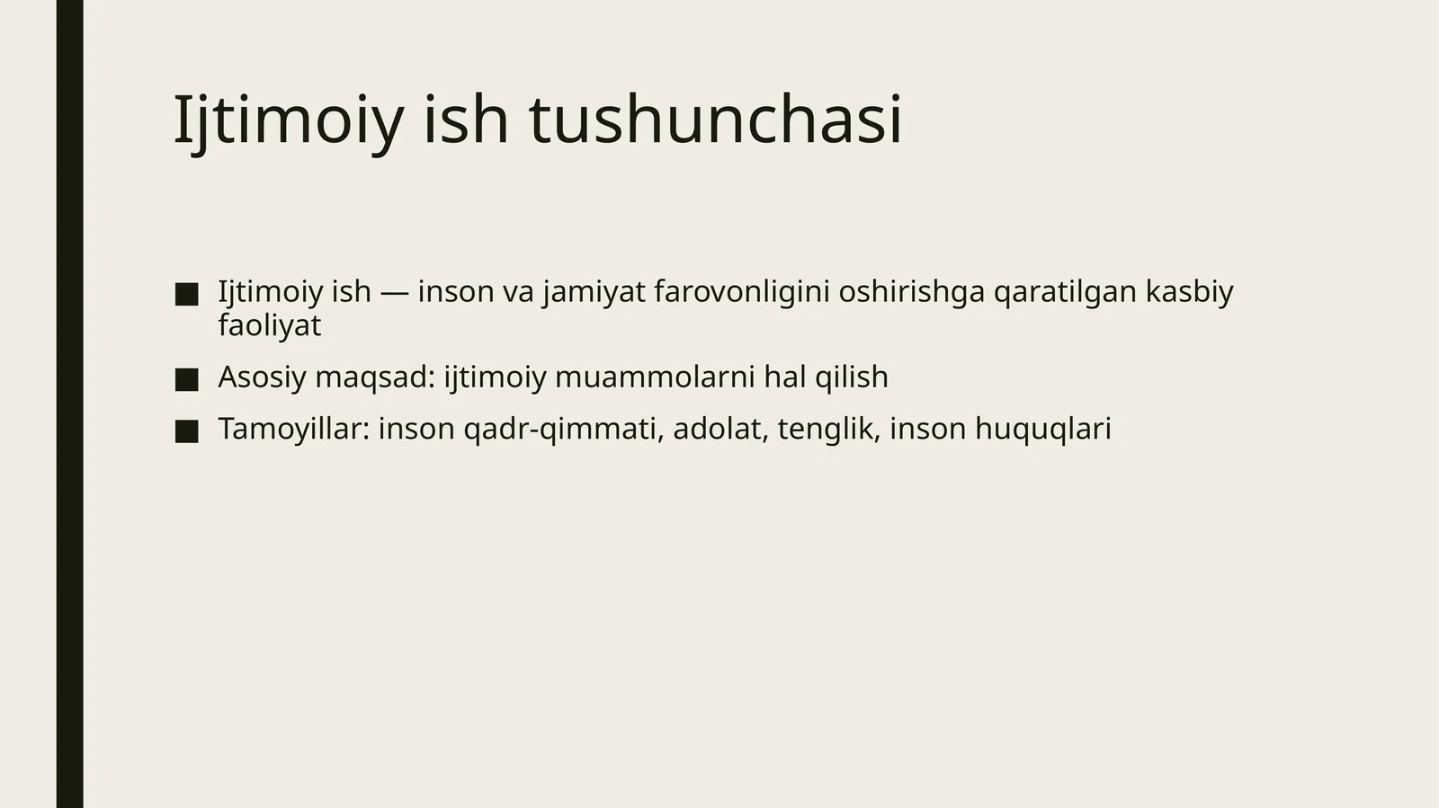 Ijtimoiy ish tushunchasi