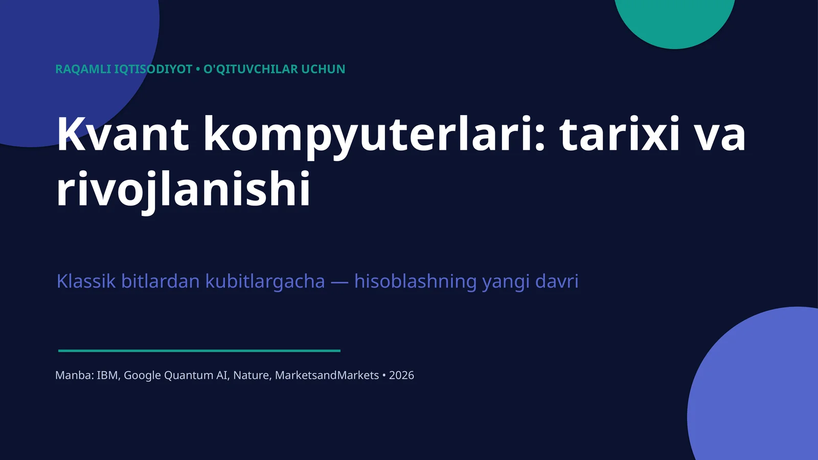 Kvant kompyuterlari: tarixi va rivojlanishi