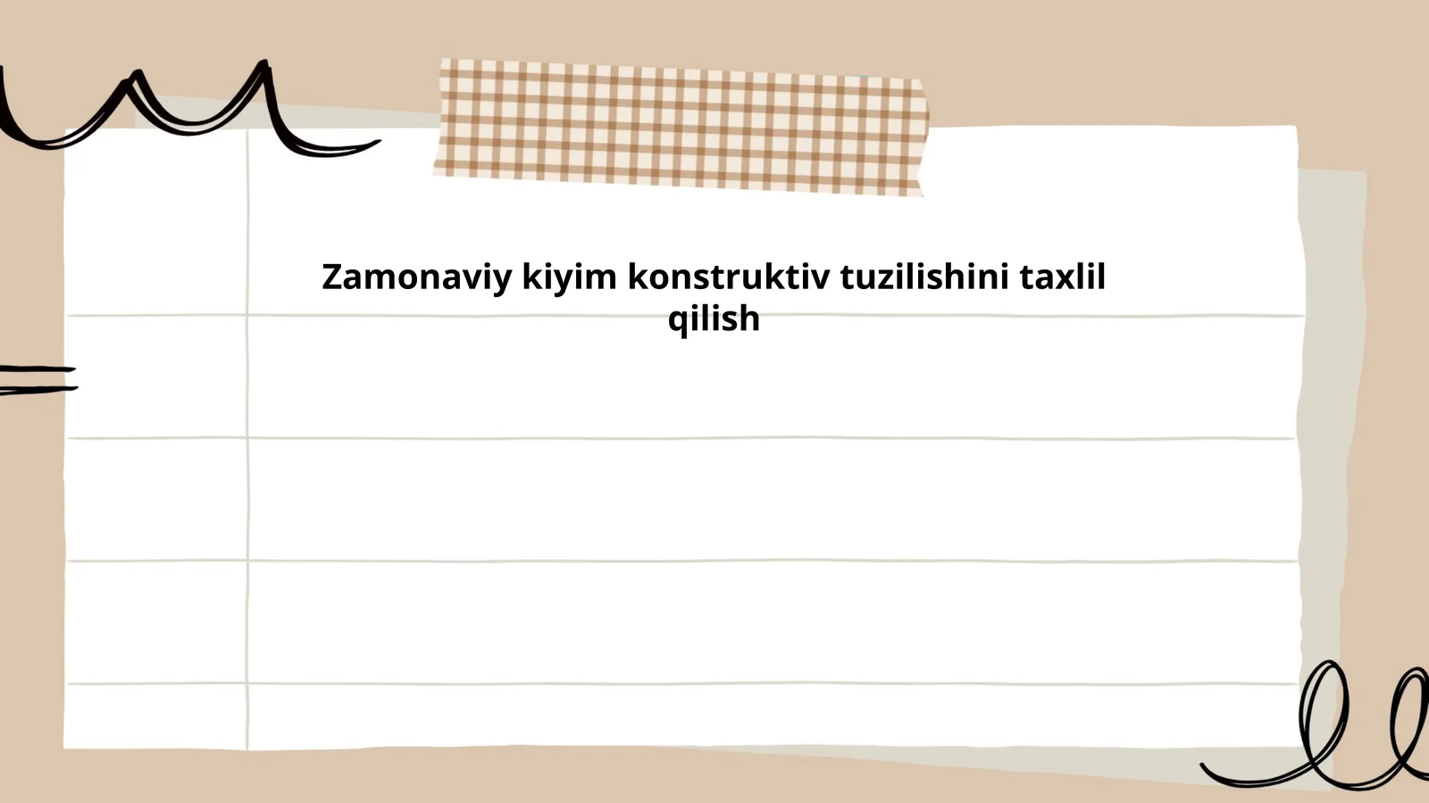 Zamonaviy kiyim konstruktiv tuzilishini taxlil qilish