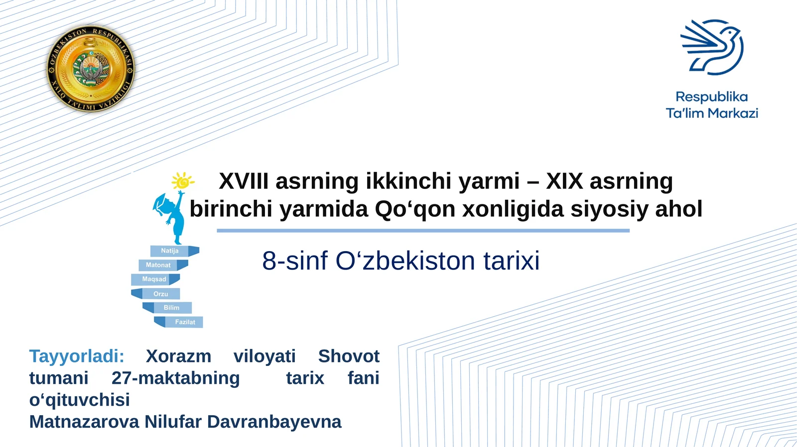 XVIII asrning ikkinchi yarmi – XIX asrning birinchi yarmida Qo‘qon xonligida siyosiy hol