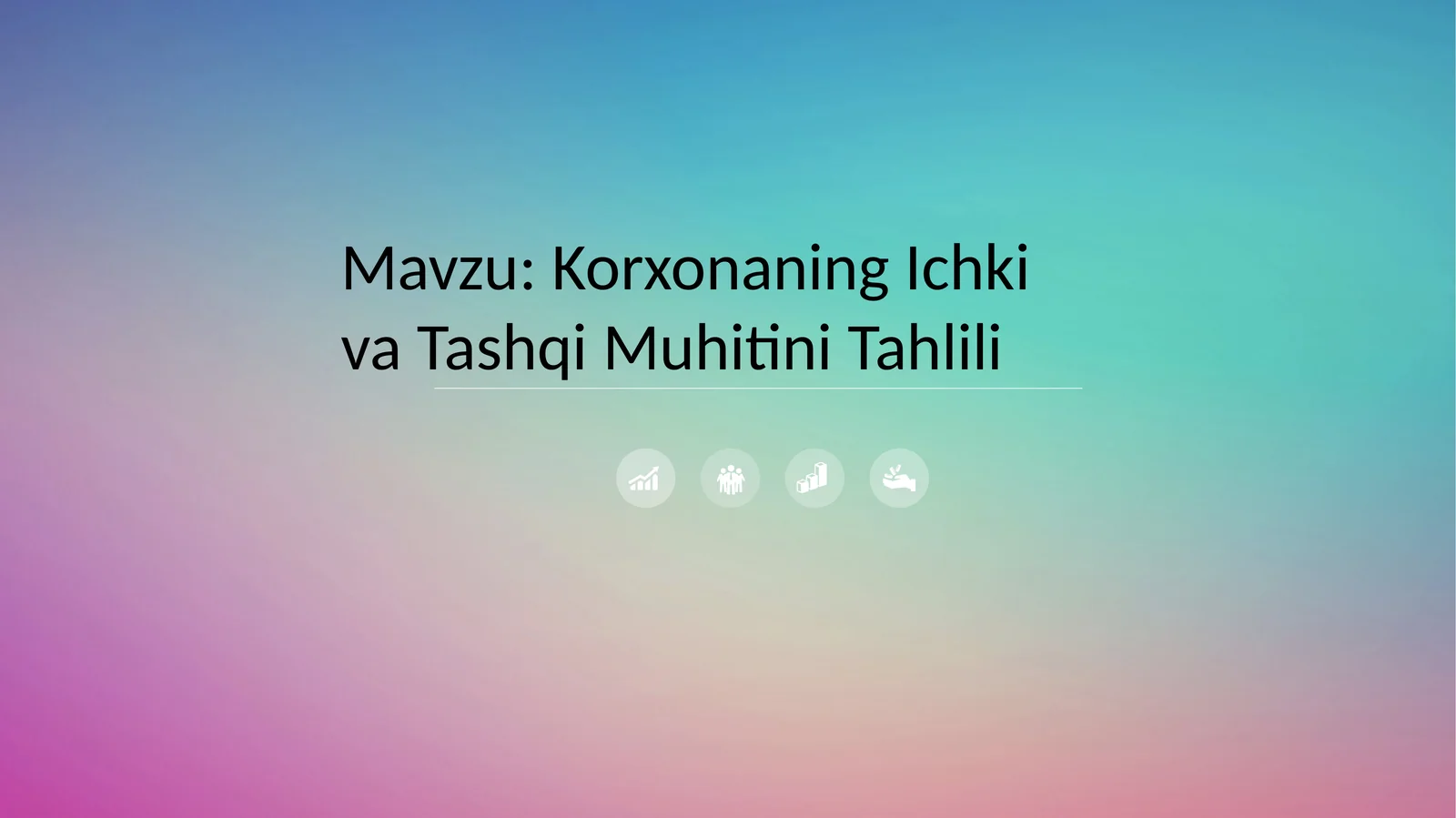Korxonaning Ichki va Tashqi Muhitini Tahlili