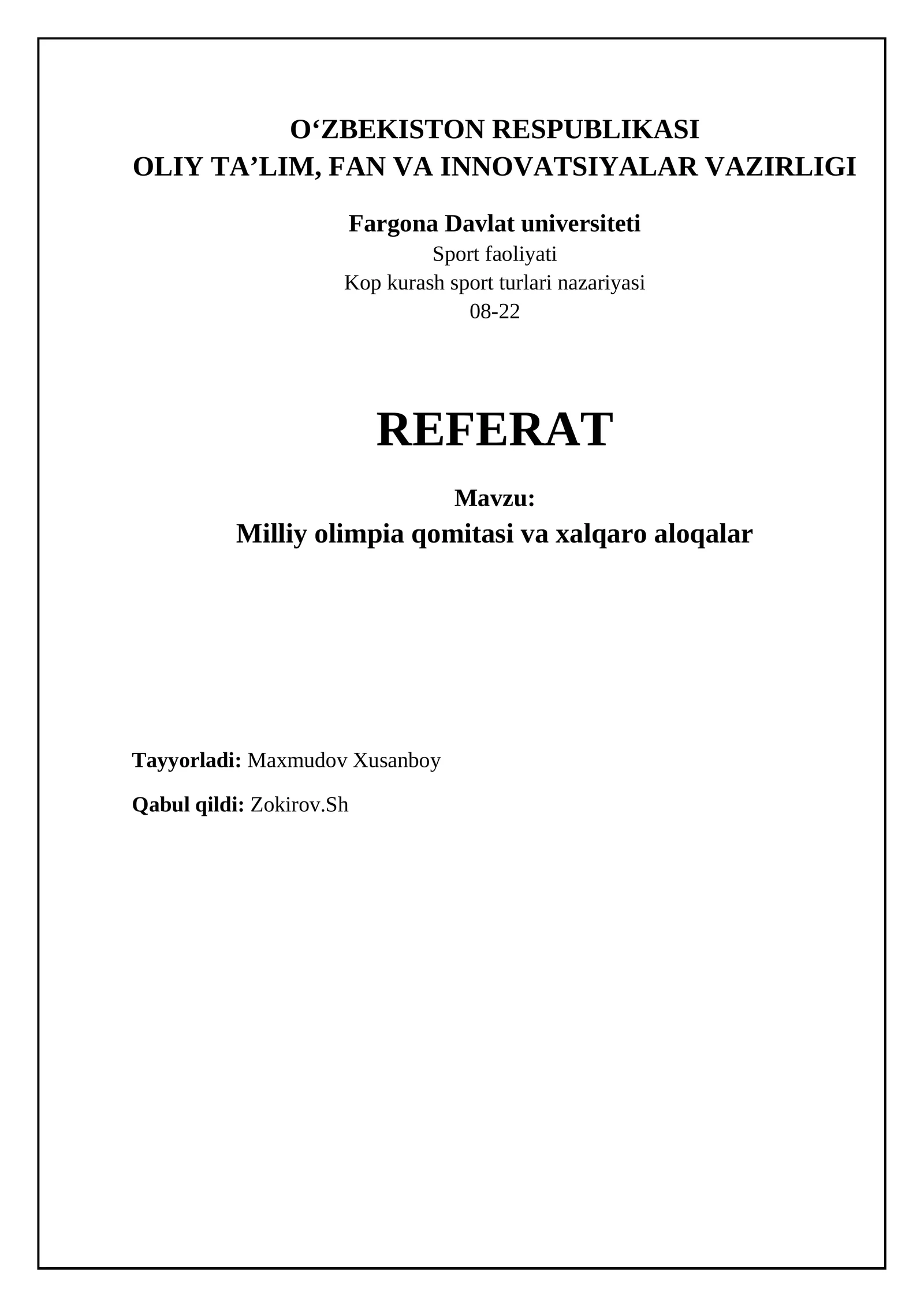 Milliy Olimpiya Qo'mitalari va Xalqaro Hamkorlik