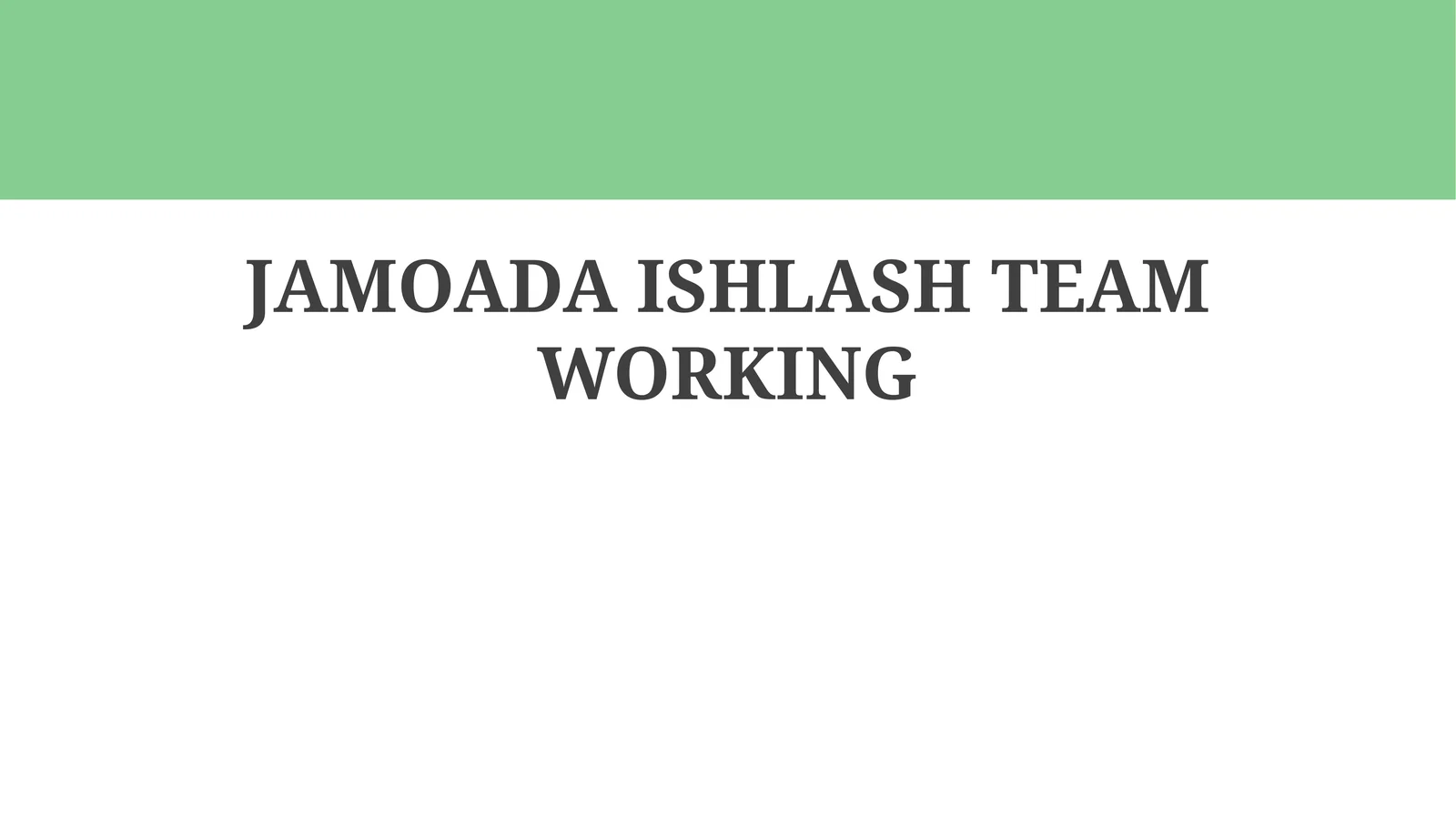 Jamoaviy ishning mohiyati